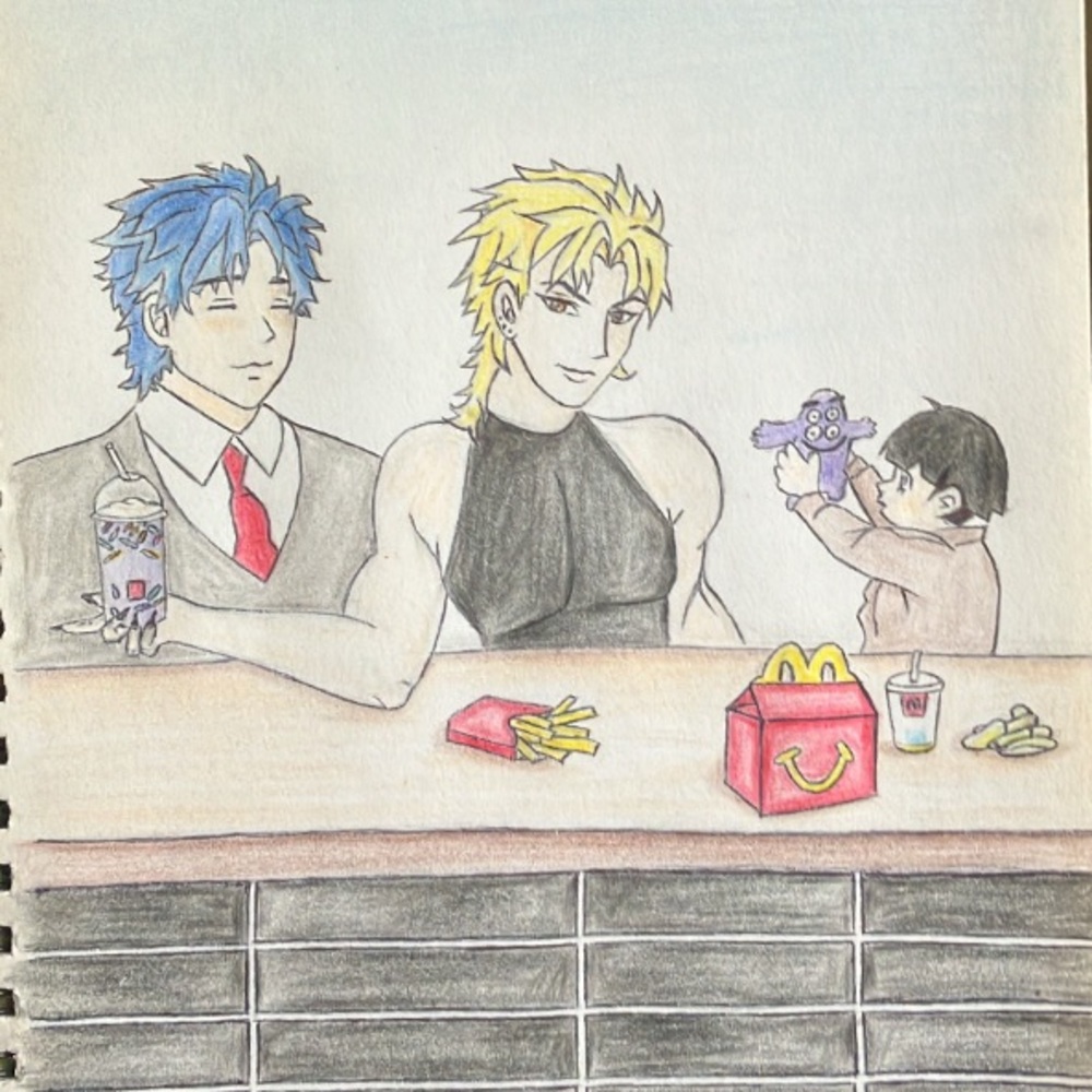 NEW JOJO’S BIZARRE ADVENTURE GRIMACE SHAKE MCDONALDS ANIME MANGA ART PRINT